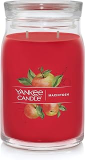 Yankee Candle Macintosh Scented Signature 20oz Large Jar 2-Wick Candle Over 60 Hours of Burn Time