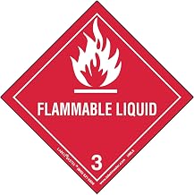 Labelmaster HML6C Flammable Liquid Worded Label, Paper, Hazmat, 4" x 4" (Pack of 100)
