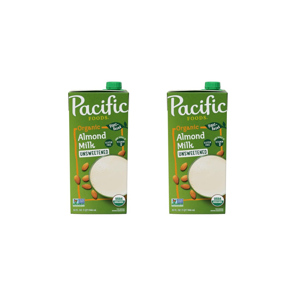 Pacific Foods Almond / 32 Fl Oz (Pack of 2) / No Color Almond Milk