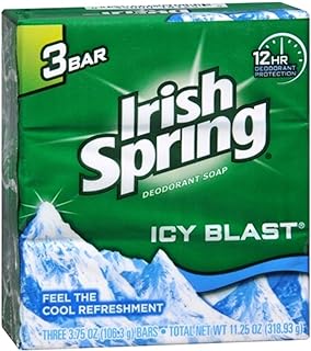 Irish Spring Deodorant Bar Soap, Icy Blast, 3.75 oz bars, 3 ea (Pack of 2)