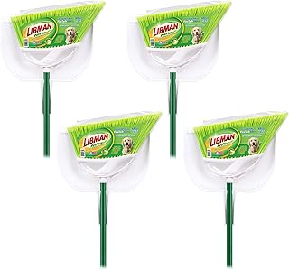 Libman PetPlus Angle Broom with Dustpan, 4 Pack