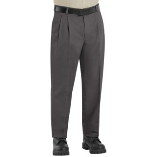 Men's Pleated Twill Slacks by Red Kap – Polyester, Charcoal, Model PT38CH 28 32