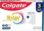 Colgate Total Active Prevention Deep Clean Toothpaste, Anticavity Fluoride Toothpaste, Clinically Proven Fluoride Formula Helps Fight Plaque Bacteria, Mint, 18 Pack, 5.1 oz