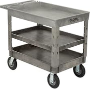 Global Industrial Plastic 3 Tray Shelf Industrial Strength Service & Utility Cart, 44â€ x 25-1/2â€, 8" Pneumatic Wheels