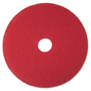 3M 08394 Low-Speed Buffer Floor Pads 5100, 19" Diameter, Red, 5/Carton