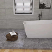 67" Soaking Single Slipper Bathtub - Glossy White/Black by Elegant Kitchen and Bath – Acrylic, White, Model BT21267GW-MBK