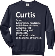 CURTIS Definition Personalized Name Funny Birthday Gift Idea Comfort Colors Adult Sweatshirt
