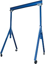 Vestil AHS-8-15-14 Steel Adjustable Height Gantry Crane with Phenolic Casters 15 Ft. x 14 Ft. 8000 Lb. Capacity Blue