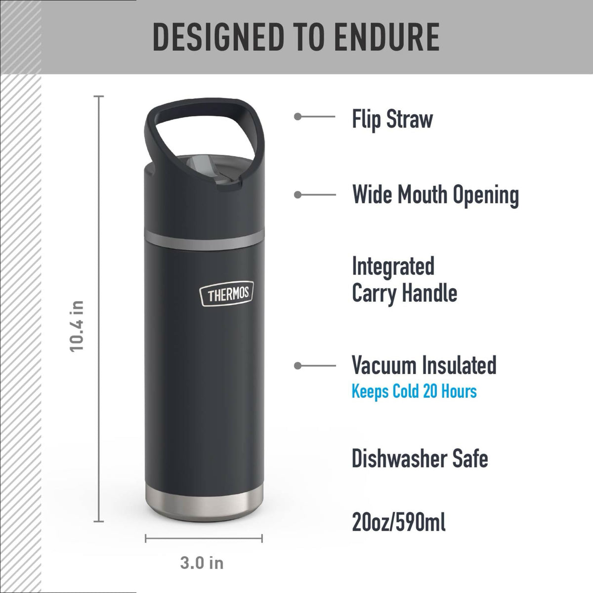 THERMOS 20 Ounces / Granite / 20.0 fluid_ounces Thermoses