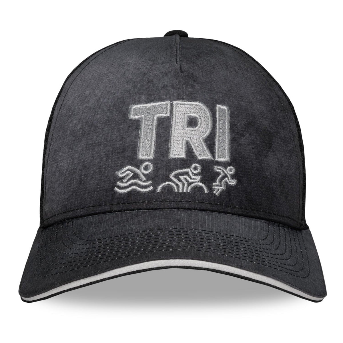 Performance Adjustable Trucker Hat for Men and Women by Headsweats – Polyester, Black/Grey, Model 7755