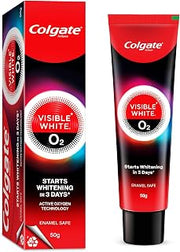 Colgate Visible White O2, Teeth Whitening Toothpaste (50g/1.7oz) for noticeably Whiter Teeth with Active Technology, Whitening & Fresh Breath