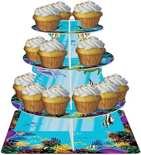 Creative Converting Ocean Party Tiered Cupcake Stand