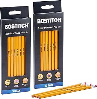 Bostitch Premium #2 Pencils, Premium Wood, Unsharpened, HB Graphite, 20-Count