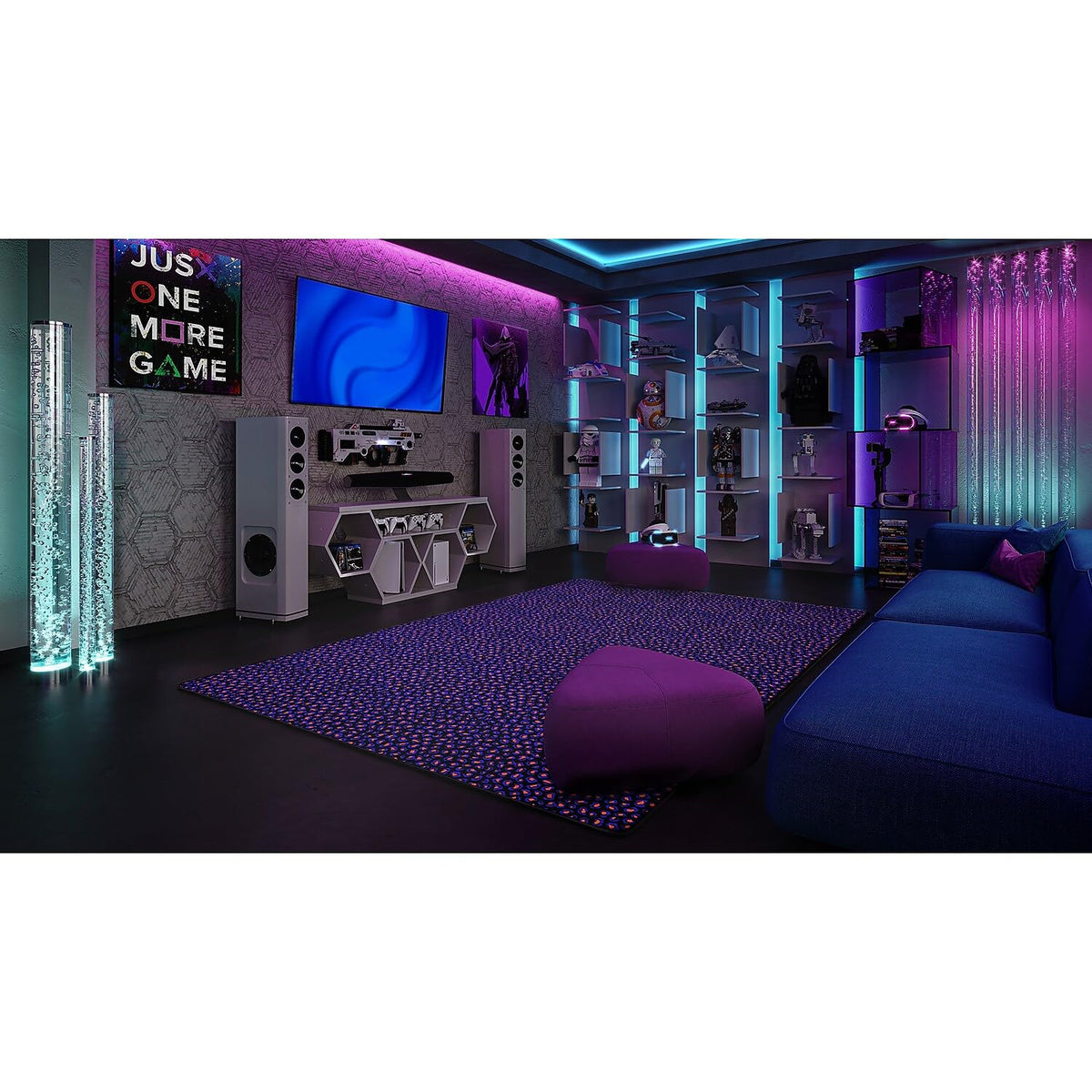 Fluorescent Afterglow 4' x 6' Area Rug by Joy Carpets – 4' x 6' (Rectangular), Nylon, Fluorescent, Model 467N