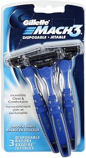 Gillette Mach3 Men's Disposable Razors, 3 Count