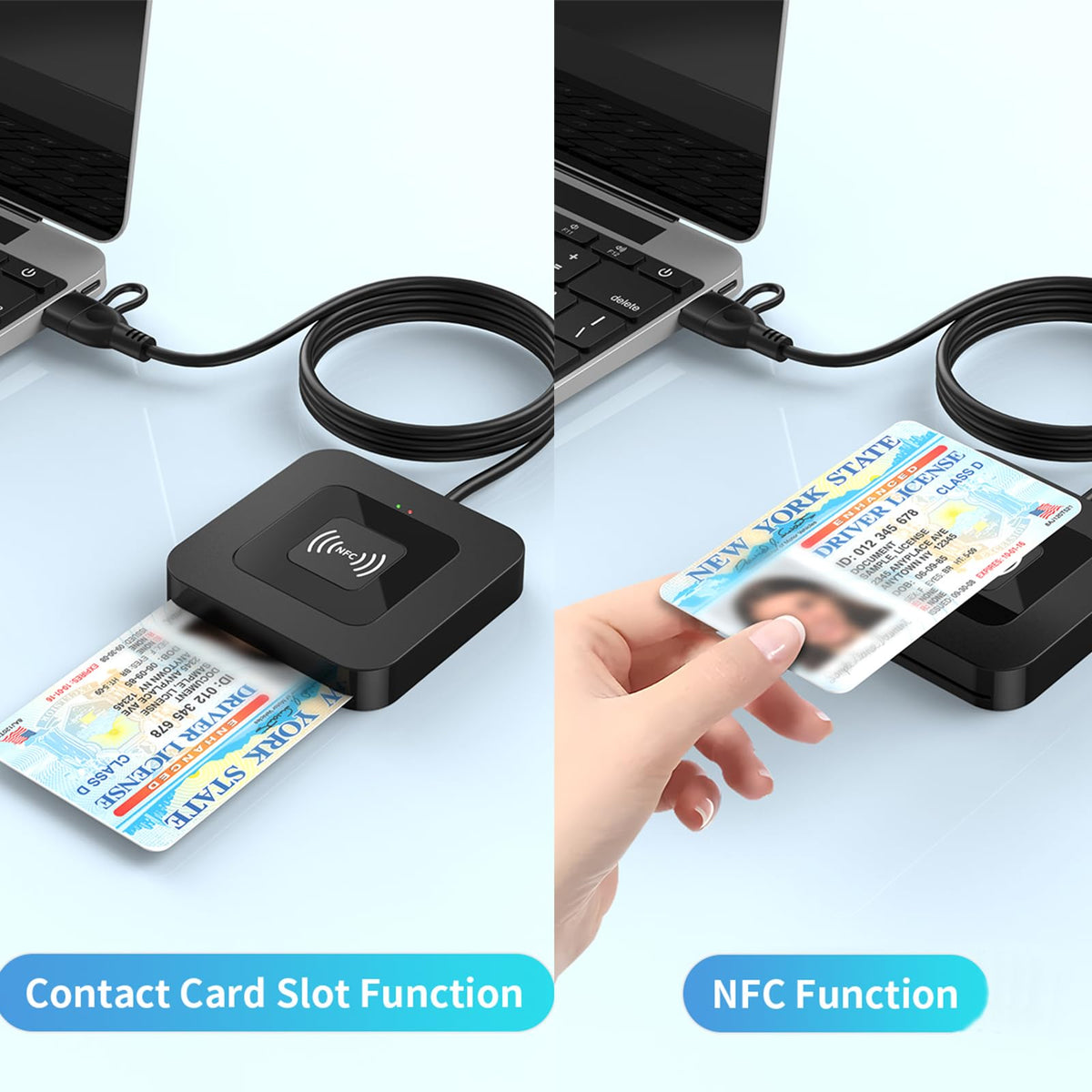 Smart Card Reader Military by Aiyingmei – Black, Model cac nfc