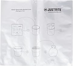 Justrite 26827 Aluminum/Polyethylene Disposable Bucket Liner with Twist-Tie