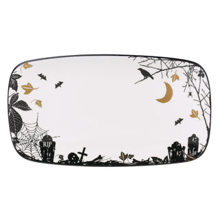 Haunted Halloween Hors Doeuvres Tray by Lenox – 14" x 8" x 1", Porcelain, Multicolor, Model 899022