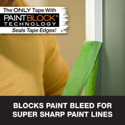 Multi-Surface Painters Tape with PAINTBLOCK by FrogTape – 14 Rolls, 0.94" x 60 Yds, Latex, Green, Pack of 14, Model 242833