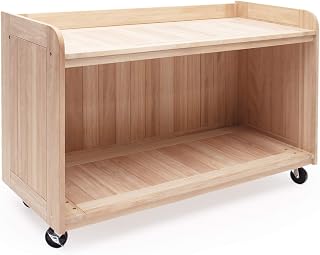 Guidecraft Outdoor Hollow Blocks Storage Cart: Hardwood Classroom & Home Storage Solution for Kids