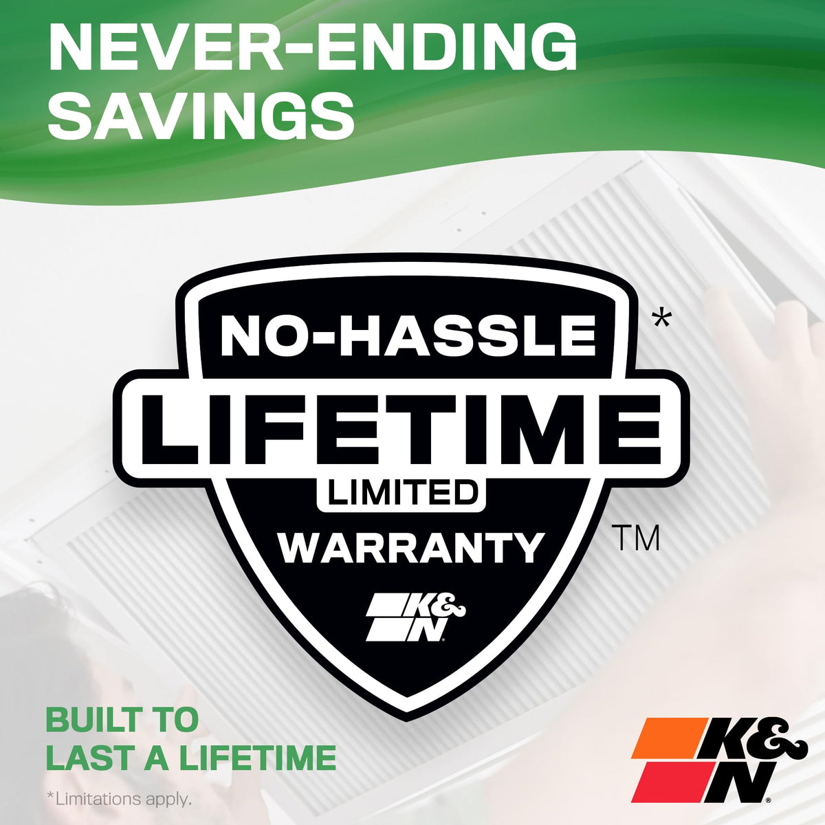 K&N 23.4" x 23.4" x 0.8" / Merv 13 / 1 Furnace Filters