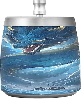 The Dragon Of Intimidation Splash Ashtray with Lid, Outdoor Ashtrays for Patio