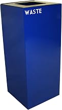 Witt Industries 36GC03-BL GeoCube Recycling Receptacle with Waste Opening, Steel, 36 gal, Blue