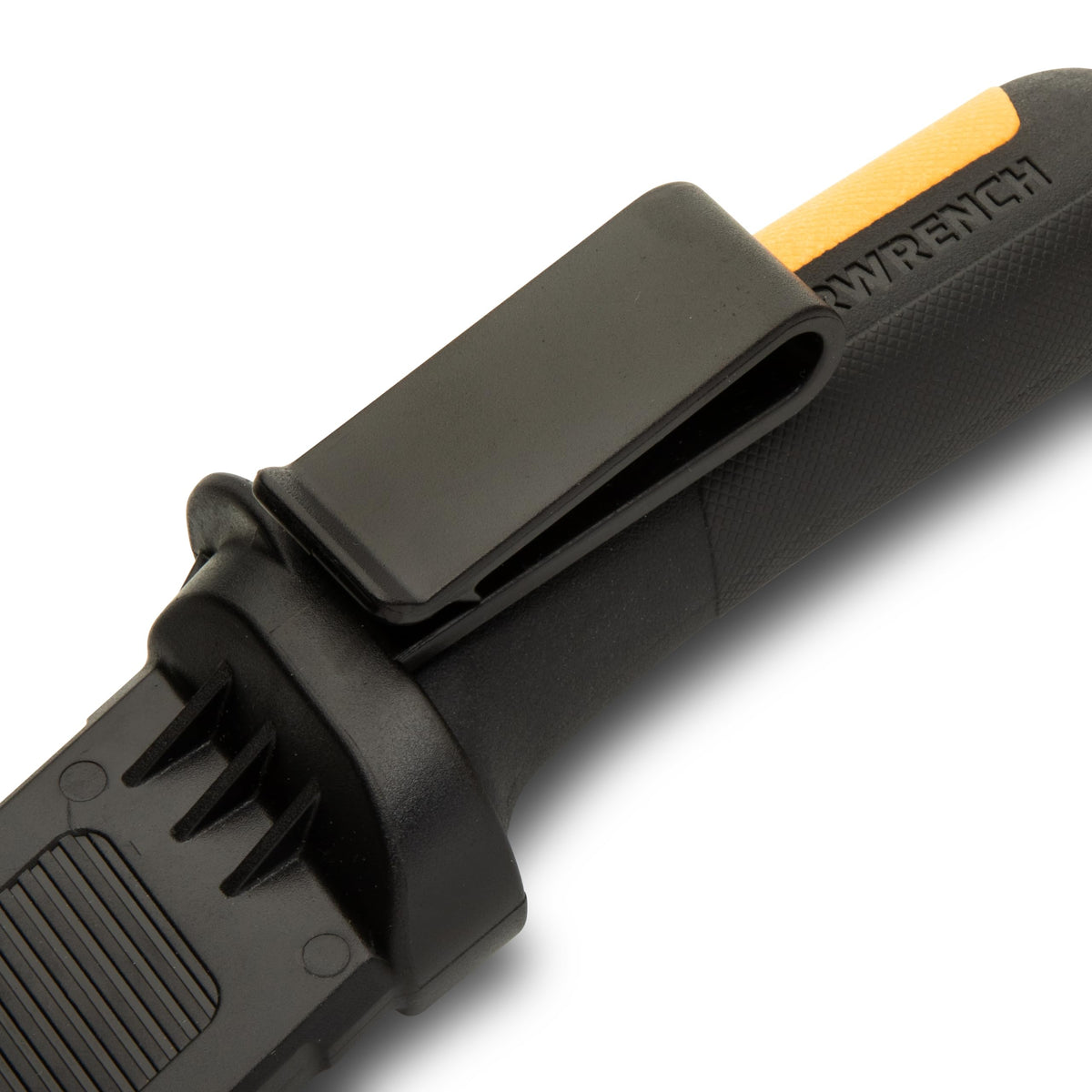 Lineman Fixed Blade Hawkbill Knife with Sharp Tip by GEARWRENCH – Molten Orange & Black, Model GWKHBFXS
