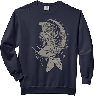 Disney The Little Mermaid Ariel Crescent Moon Sketch Comfort Colors Adult Sweatshirt