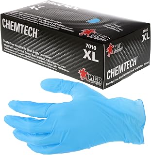 MCR Safety 7010M Nitrile Gloves, Medium, 100-Count, Blue, 1-Pair