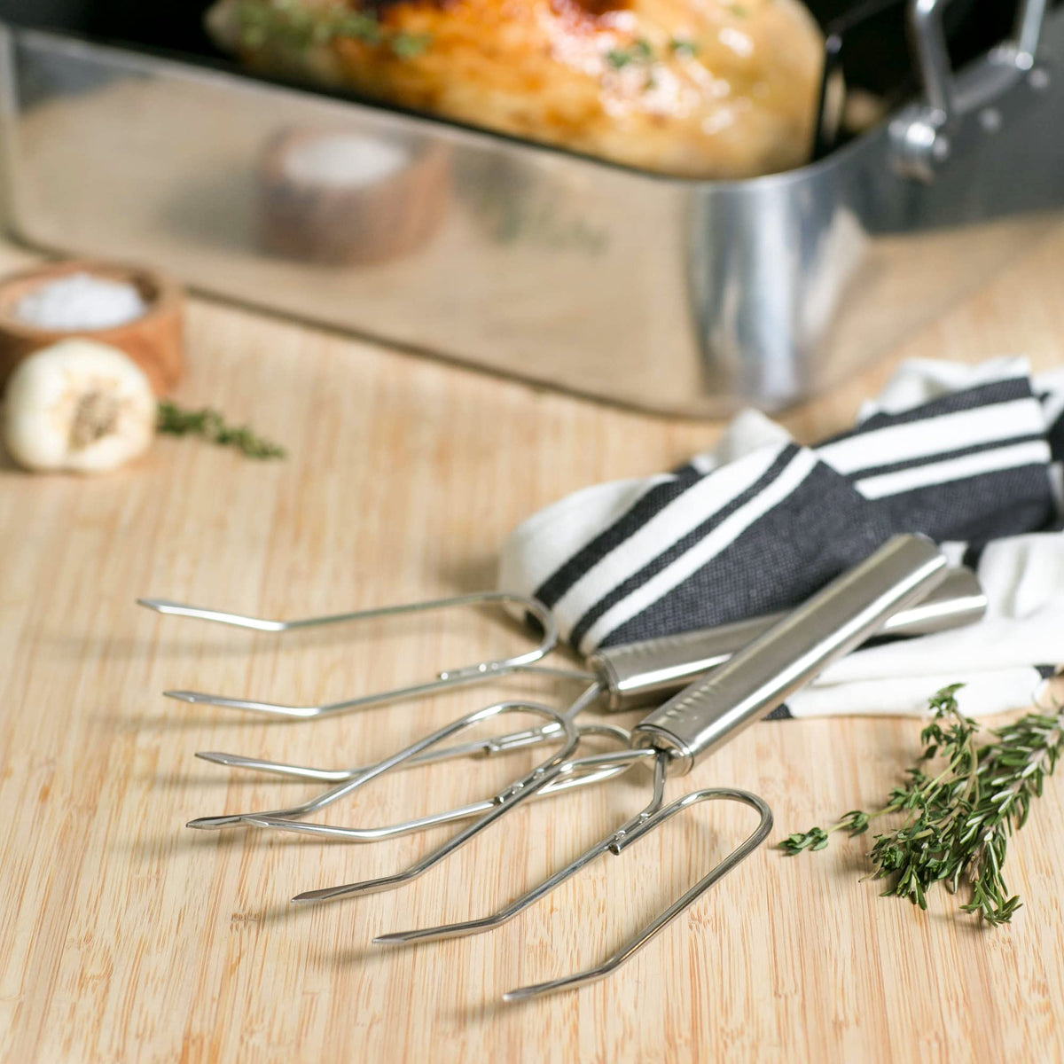 RSVP International Endurance Stainless Steel Roast Lifters, Set of 2, 10.5 Inch