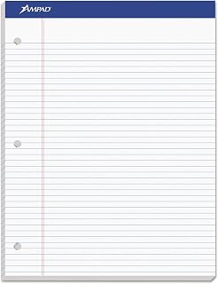 Ampad Dual Pad,100 Sheet - 15lb - 8.5" x 11.75" - 100 / Pad - White Media