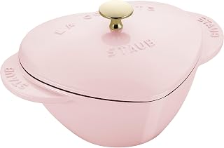 STAUB Cast Iron 1.75-qt Heart Cocotte - Peony Pink