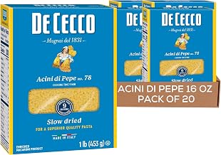 De Cecco Acini Di Pepe No. 78 Pasta, 16 Oz (Pack of 20) | Authentic, Slow Dried, Made with Semolina and Durum Wheat, Versatile Pasta for Sauces & Recipes, Made in Italy