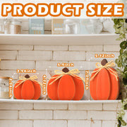 Ferraycle Wooden Pumpkin Decor, Set of 3, Orange