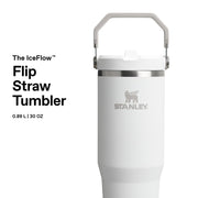 IceFlow Flip Straw Tumbler by STANLEY – 30 Ounces, Edelstahl, Frost, Model 10-12043-069