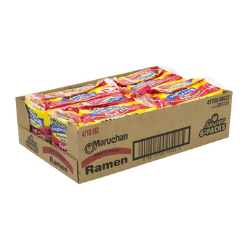 Ramen Noodle Soup Beef Flavor 6 pack/ 18 oz. package -- 4 per case by Maruchan – Pack of 4