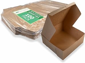 SOUTHERN CHAMPION TRAY SCT Kraft One-Piece Non-Window Bakery Boxes, 10 x 10 x 4, Brown, Paper, 100/Bundle