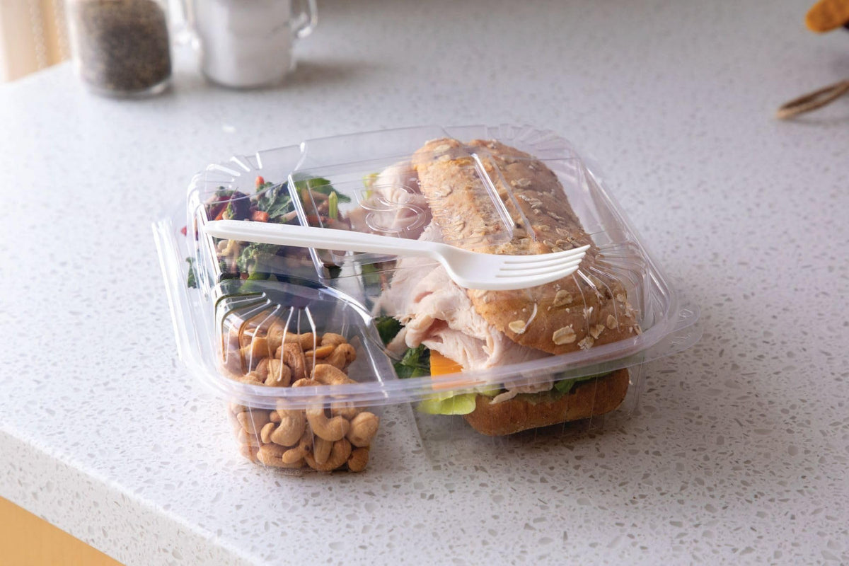 ECO PRODUCTS 8" 3 Compartment / Clear / Green Products Cups