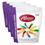 Albanese Mini Worms / 36 Ounce (Pack of 4) / Orange,Blue,Lime,Pink Gummy Candy