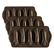 Cornbread Corn Cakes Pan (Pack of 3) by Nordic Ware – 2-Cup (Pack of 3), 2.0 cups, Aluminum, Bronze, Pack of 3