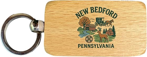 New Bedford Pennsylvania Keepsakes Souvenir 2.5x1-Inch Wooden Keychain