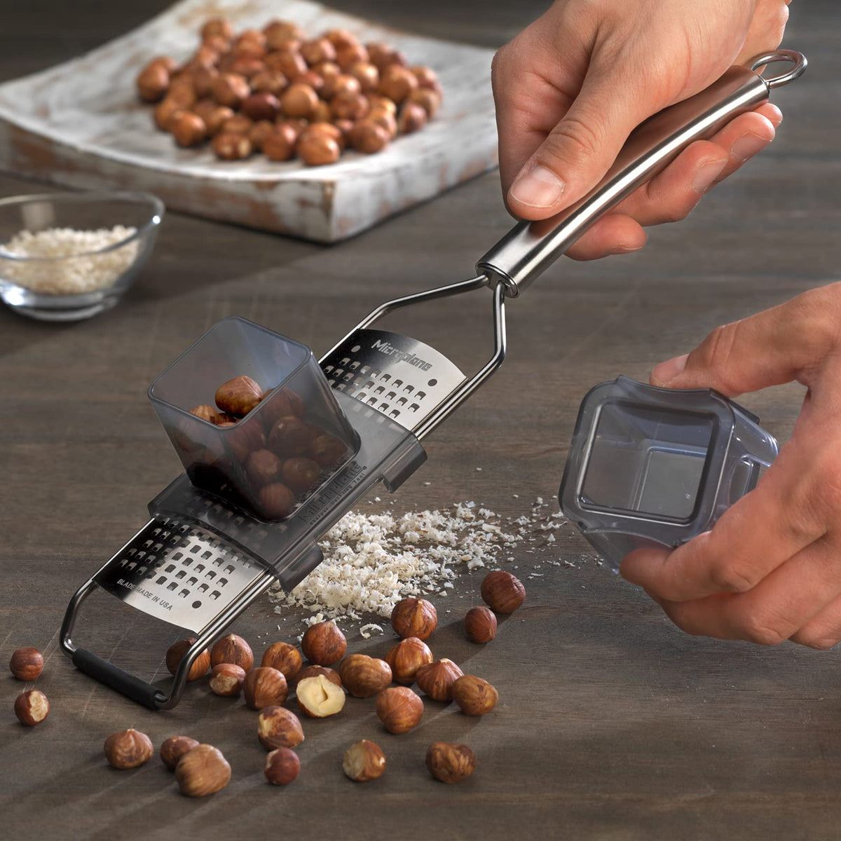 Professional Series Grater (Slider Attachment) by Microplane – 18/8, Stainless Steel, Clear, Model 38057