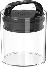 Prepara Evak Fresh Saver Airtight Plastic Container, Small (4” x 3.75”, 1.8 Cups), BPA-Free Food Storage Canister Vacuum Sealed Lid Handle, Odor Resistant, Ideal for Coffee Beans & Dry Goods | Shatterproof BPA-Free Airless Food Storage Canister, Odor Resistant, Ideal for Dry Staples
