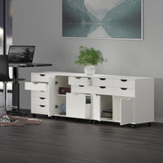 Winsome White / 3 Doors, 12 Drawers / Transitional Storage Cabinets