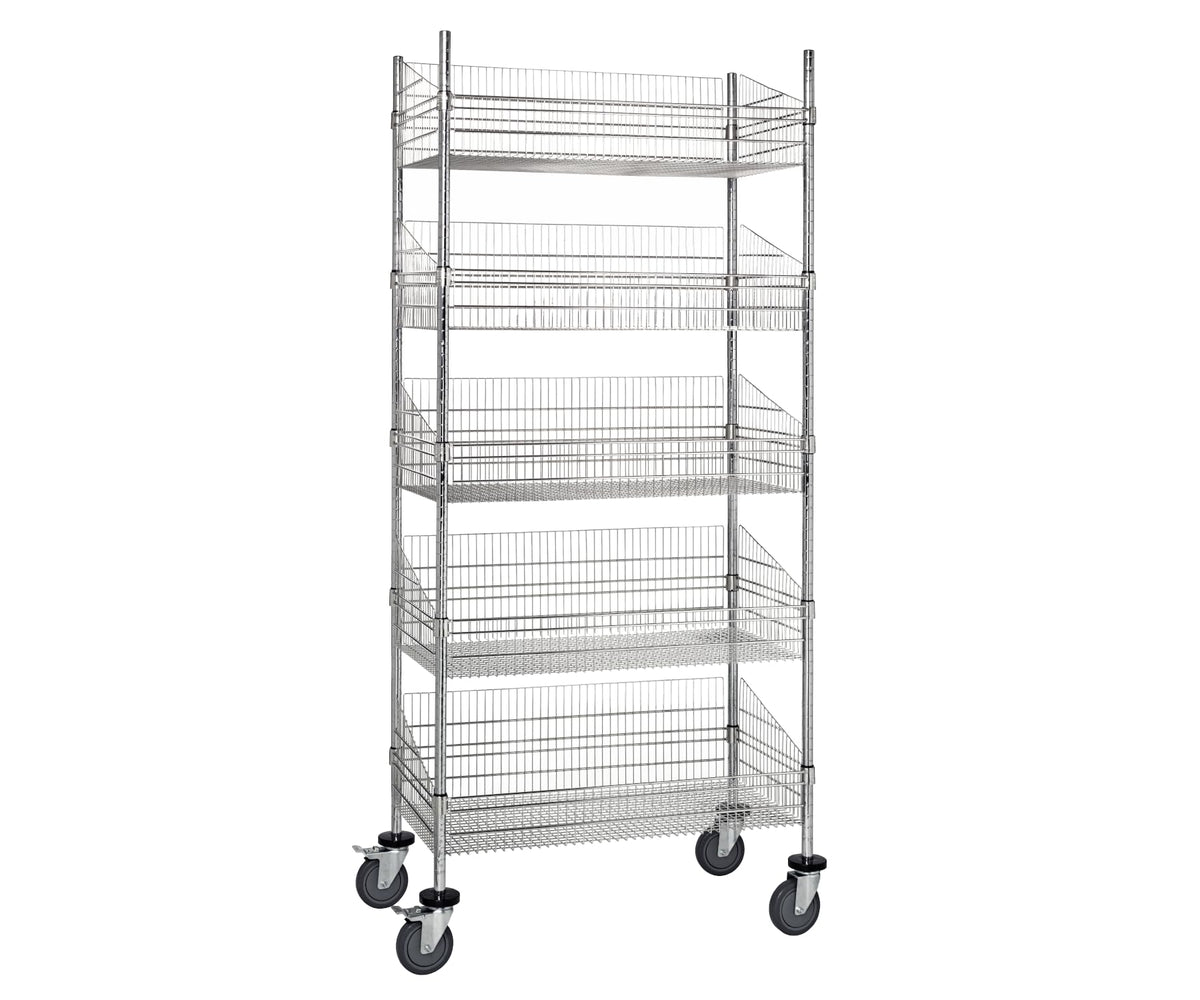 QUANTUM STORAGE SYSTEMS Chrome / 80" H x 36" W x 24" D / Chrome Wire 5B Standing Shelf Units