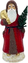 1921 Schaller Paper Mache Candy Container-Santa RED Beaded Coat