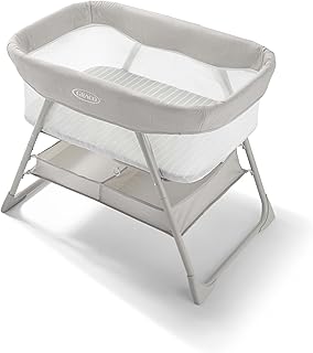 Graco DreamMore Bedside, Newborn, Travel, Portable Bassinet for Newborn Babies to 6 Months, Willow