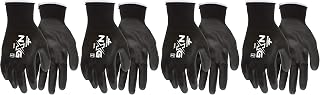 MCR Safety 9669L NXG Work Gloves 13 Gauge Black Nylon Shell Black Polyurethane (PU), 1 Pair