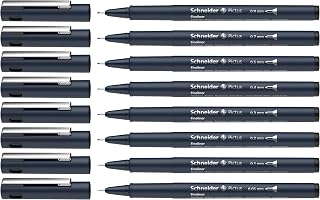 Schneider Pictus Fineliner Pens 8 Different Line Widths 0.05-0.9mm Black Wallet